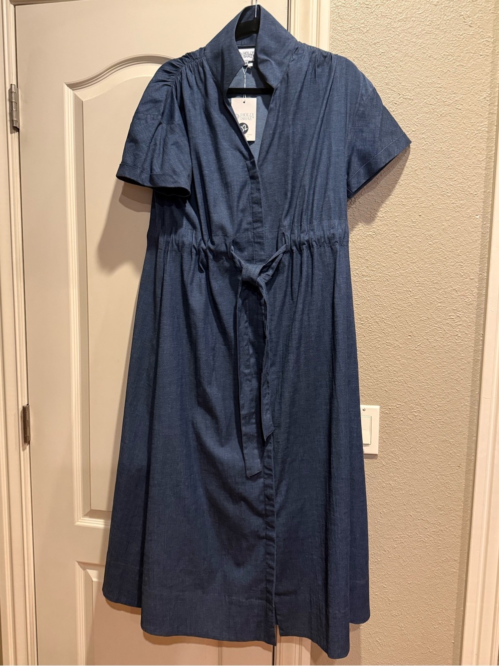 NWT Holly Shae Bria Cotton Denim Midi Dress - Picture 3 of 4
